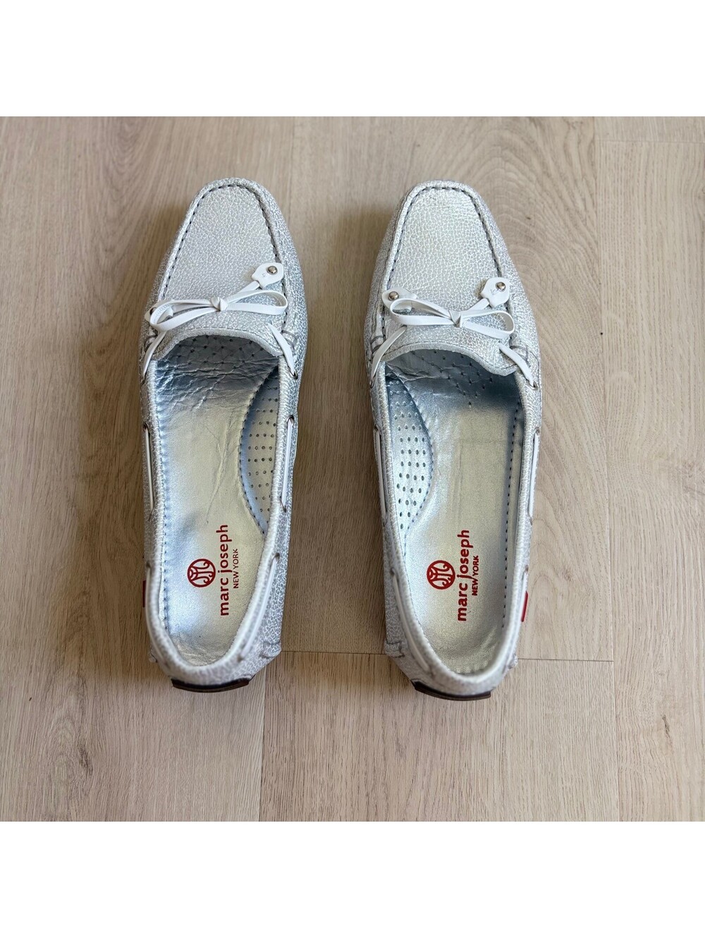 Marc Joseph New York NWOB Women's Cypress Hill Driving Loafer Silver Size 9.5